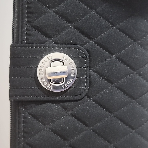 Vera Bradley Black Quilted Turn-Lock Wallet - Picture 2 of 7